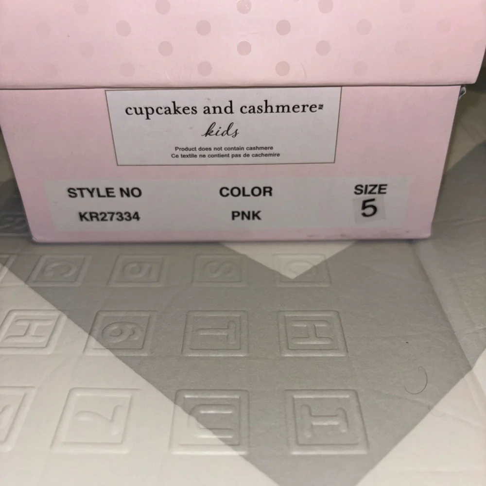 Cupcakes and Cashmere Pink Glitter Kids Shoes size 5 NIB